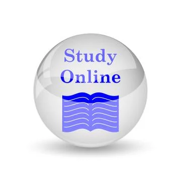 Study online icon. Internet button on white background.. イラスト素材