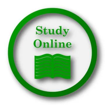 Study online icon. Internet button on white background.. イラスト素材
