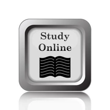 Study online icon. Internet button on white background.. イラスト素材