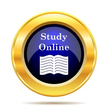 Study online icon. Internet button on white background.. Stock Illustration