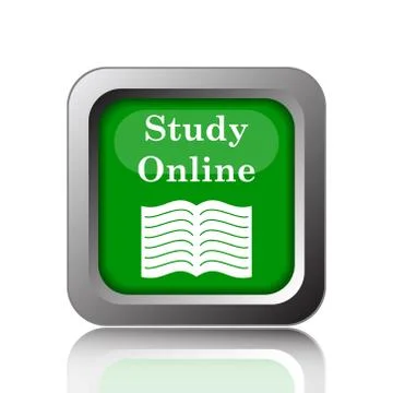 Study online icon. Internet button on black background.. イラスト素材