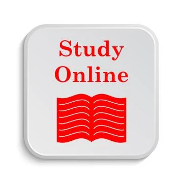 Study online icon. Internet button on white background.. Stock Illustration