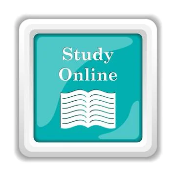 Study online icon. Internet button on white background.. Stock Illustration