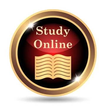Study online icon. Internet button on white background.. イラスト素材