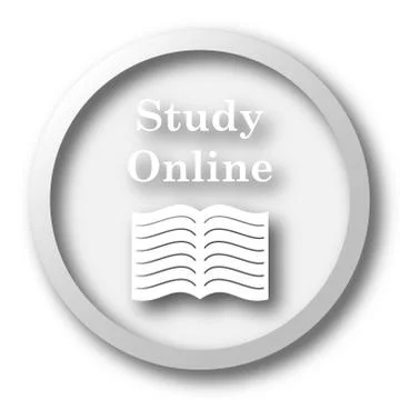 Study online icon. Internet button on white background.. Stock Illustration