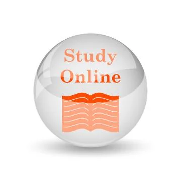 Study online icon. Internet button on white background.. イラスト素材