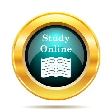 Study online icon. Internet button on white background.. イラスト素材