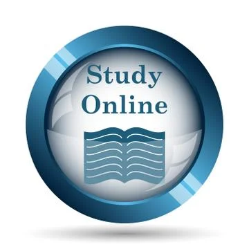 Study online icon. Internet button on white background.. イラスト素材