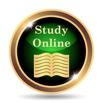 Study online icon. Internet button on white background.. Stock Illustration