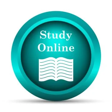 Study online icon. Internet button on white background.. Stock Illustration