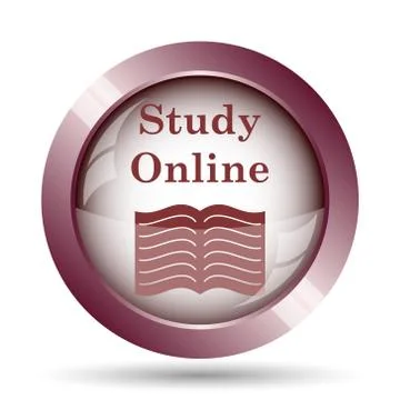 Study online icon. Internet button on white background.. イラスト素材
