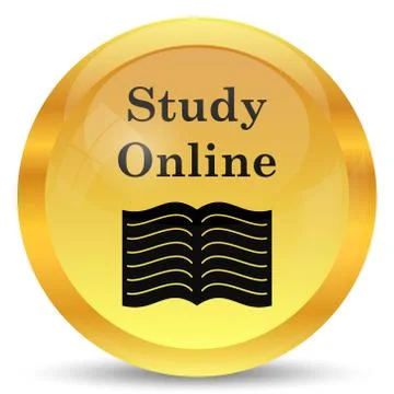 Study online icon. Internet button on white background.. Stock Illustration