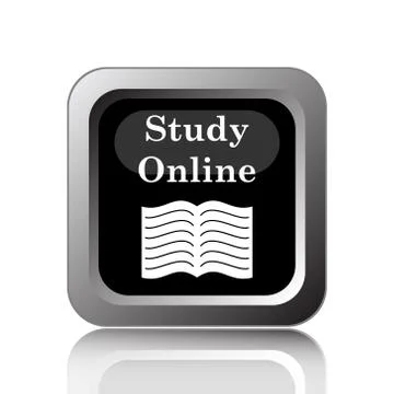 Study online icon. Internet button on white background.. Stock Illustration