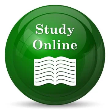 Study online icon. Internet button on white background.. イラスト素材
