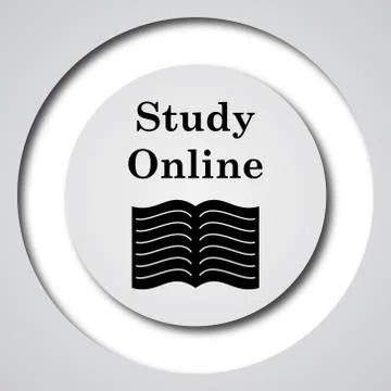 Study online icon. Internet button on white background.. イラスト素材