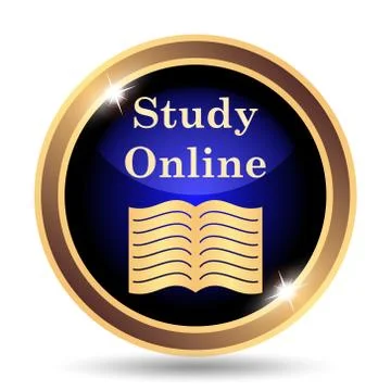 Study online icon. Internet button on white background.. Stock Illustration