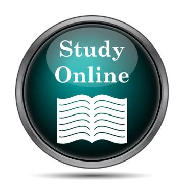 Study online icon. Internet button on white background.. Stock Illustration