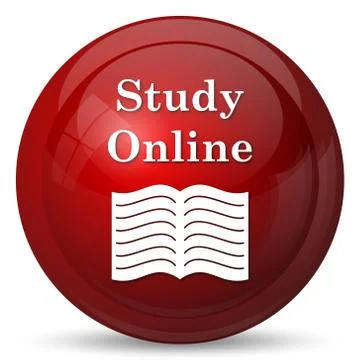 Study online icon. Internet button on white background.. イラスト素材