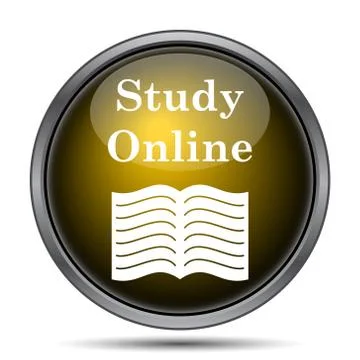 Study online icon. Internet button on white background.. Stock Illustration