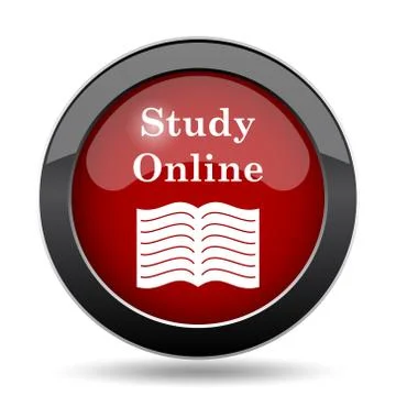 Study online icon. Internet button on white background.. イラスト素材
