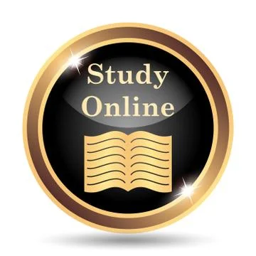 Study online icon. Internet button on white background.. イラスト素材