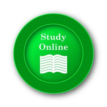Study online icon. Internet button on white background.. Stock Illustration