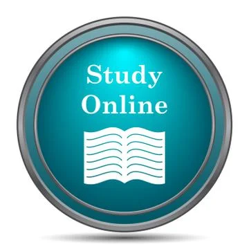 Study online icon. Internet button on white background.. イラスト素材