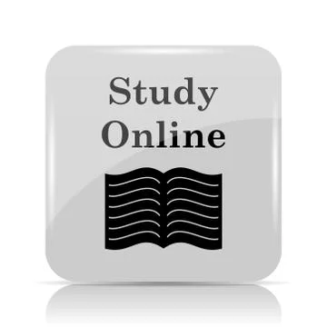 Study online icon. Internet button on white background.. 스톡 일러스트