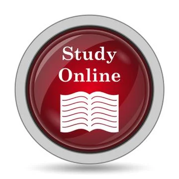 Study online icon. Internet button on white background.. Stock Illustration