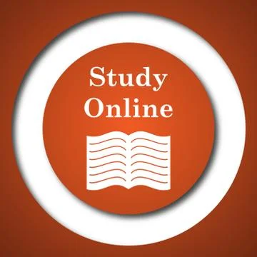 Study online icon. Internet button on white background. . 스톡 일러스트