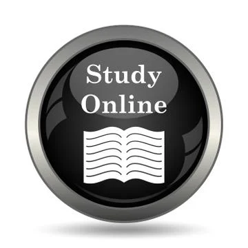 Study online icon. Internet button on white background. . 스톡 일러스트