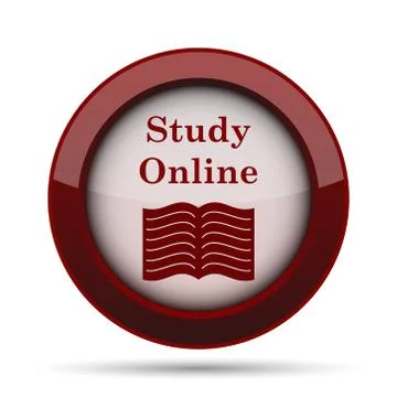 Study online icon. Internet button on white background. . 스톡 일러스트
