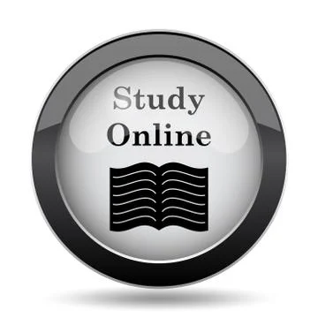 Study online icon. Internet button on white background.. イラスト素材