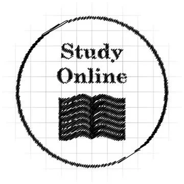 Study online icon. Internet button on white background.. Stock Illustration