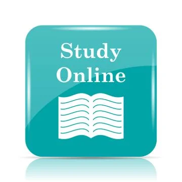 Study online icon. Internet button on white background.. イラスト素材