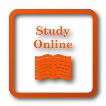 Study online icon. Internet button on white background.. イラスト素材