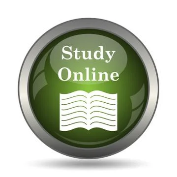 Study online icon. Internet button on white background. . イラスト素材