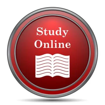 Study online icon. Internet button on white background.. イラスト素材