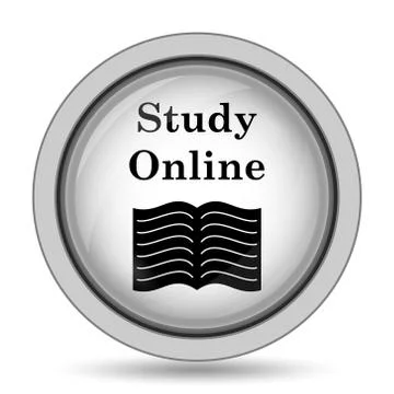 Study online icon. Internet button on white background.. イラスト素材