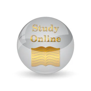 Study online icon. Internet button on white background. . イラスト素材