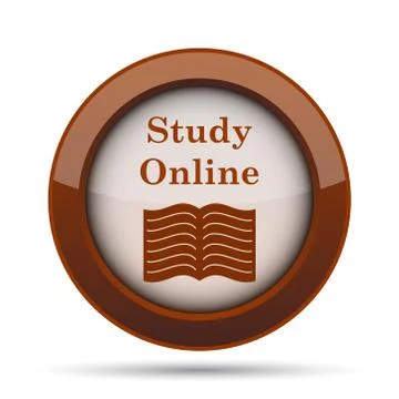 Study online icon. Internet button on white background. . 스톡 일러스트
