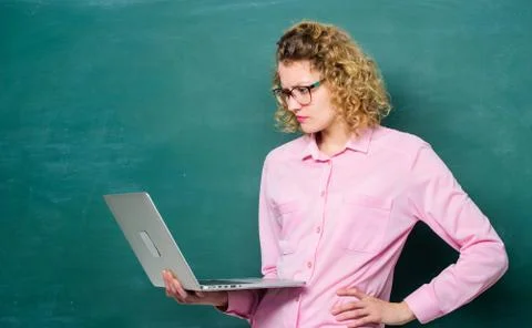 Study online. STEM student. Teaching online course. Informatics and programming Foto stock