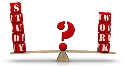 Study or work. The problem of choice Stock-Illustration