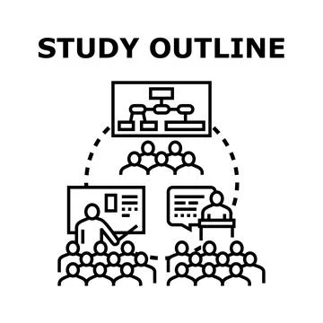 Study outline concept vector icon illustration Stock Illustration