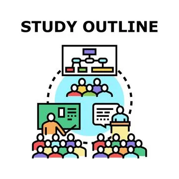 Study outline concept vector icon illustration Stock Illustration