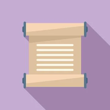 Study papyrus icon flat . Final exam Illustrazione stock