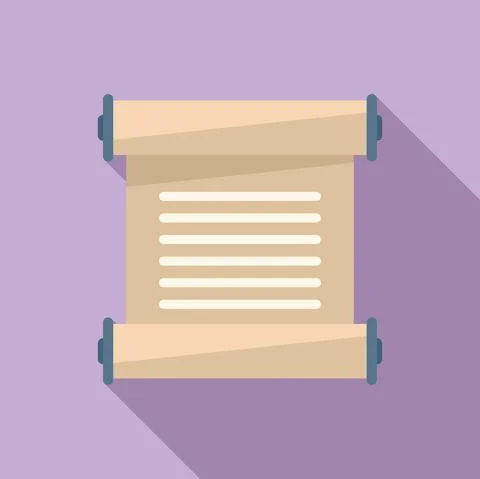 Study papyrus icon flat vector. Final exam 스톡 일러스트