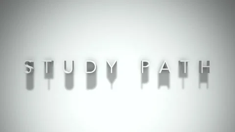 Study path 3D title animation with shadows on a white background Stock Footage 297387789
