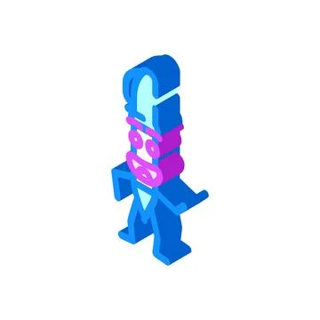 Study pen character isometric icon vector illustration Stock Illustration