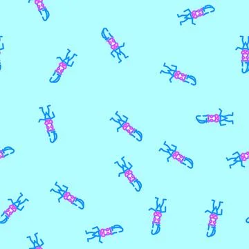 Study pen character vector seamless pattern 스톡 일러스트